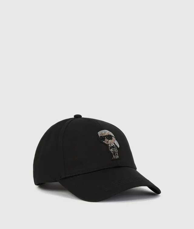 Karl Lagerfeld Ikon Rhinestones Cap schwarz One Size