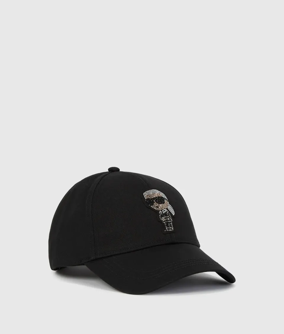 Karl Lagerfeld Ikon Rhinestones Cap schwarz One Size