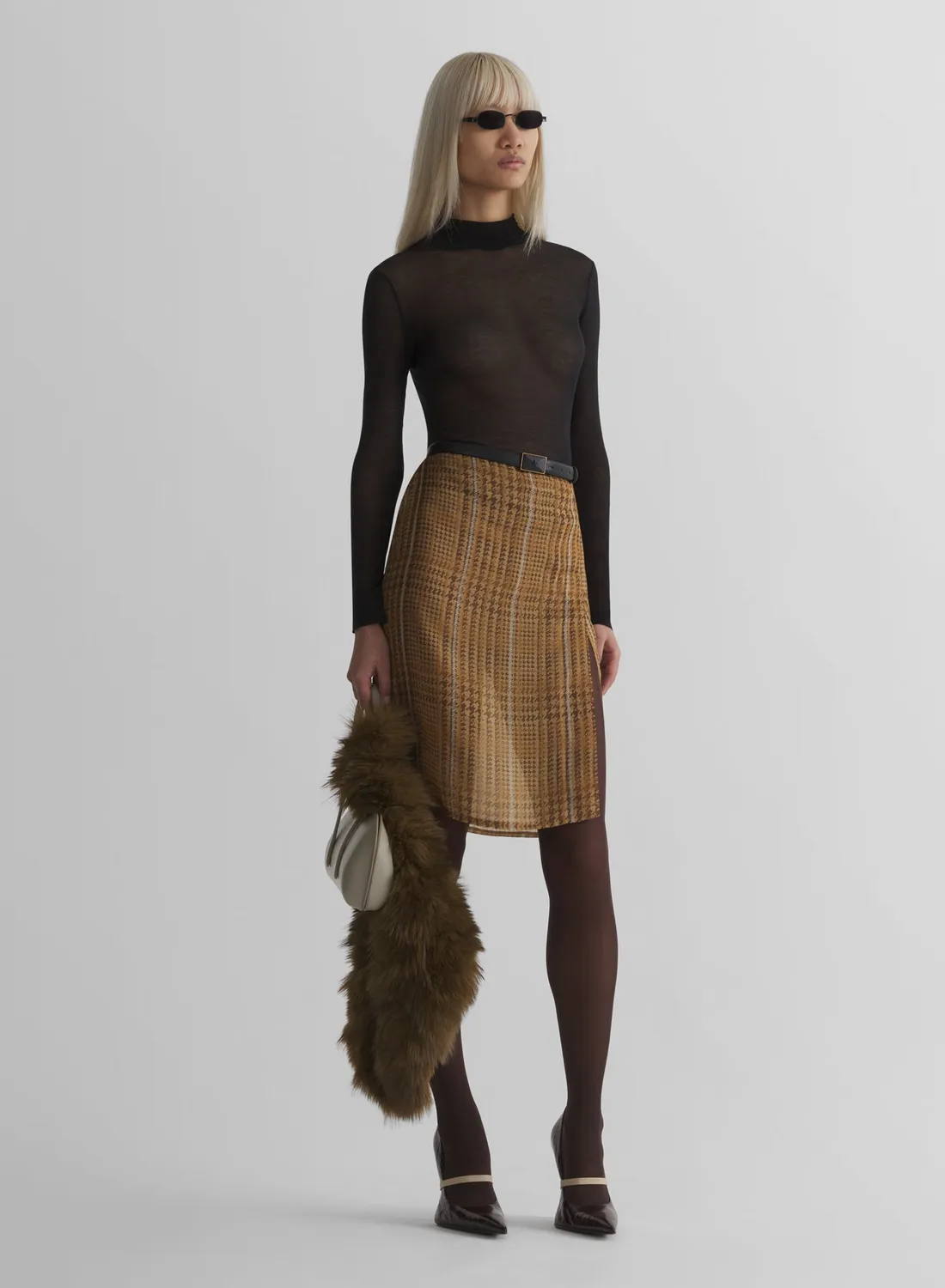 Mugler Turtleneck Second-Skin Top schwarz