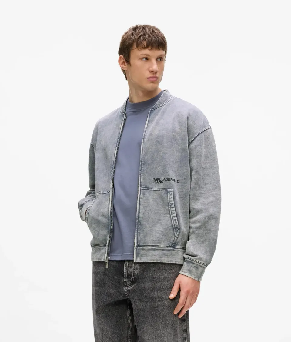 Karl Lagerfeld KL Jeans Washed Zip-Up Sweatshirt Herren