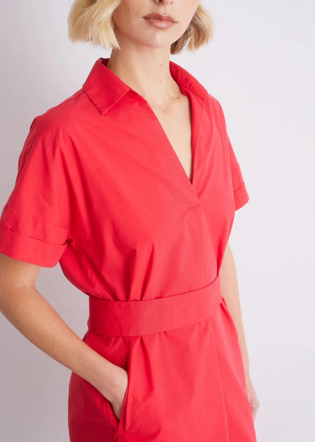 Senatex Kurzarmkleid Taillenband Grenadine Gr 38