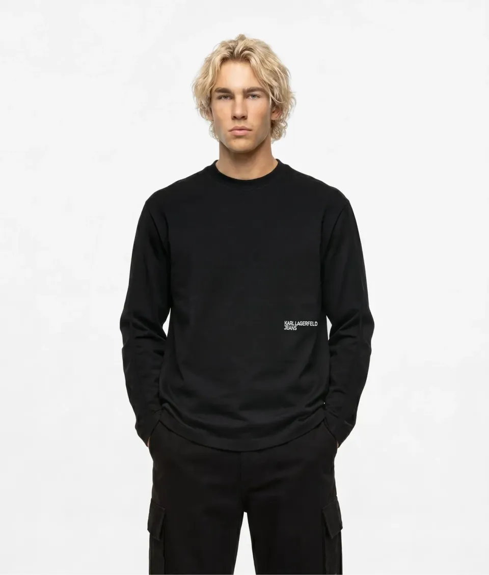 Karl Lagerfeld KL Jeans Langarmshirt Herren Nähte Baumwolle