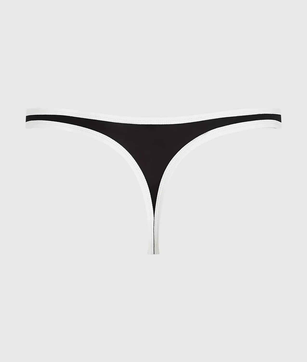 Karl Lagerfeld Monochrome High-Leg String Tanga Schwarz Piping