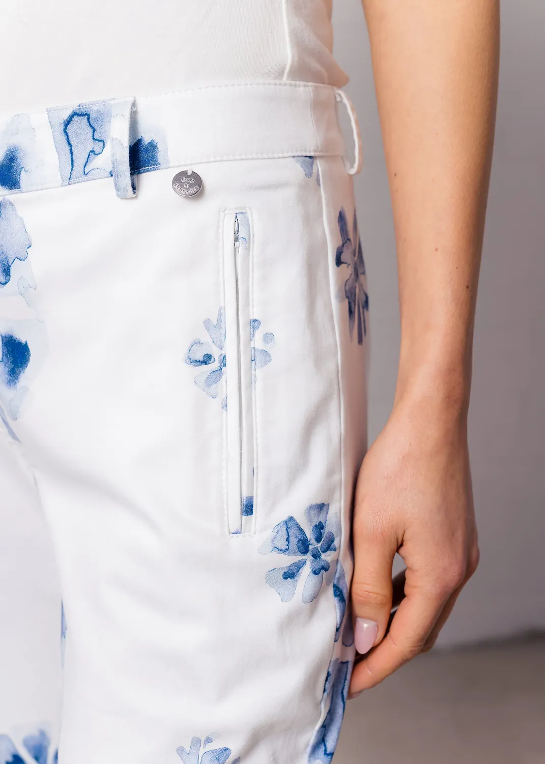 Senatex Slimfit 7/8 Hose Denim Flower Baumwoll-Mix