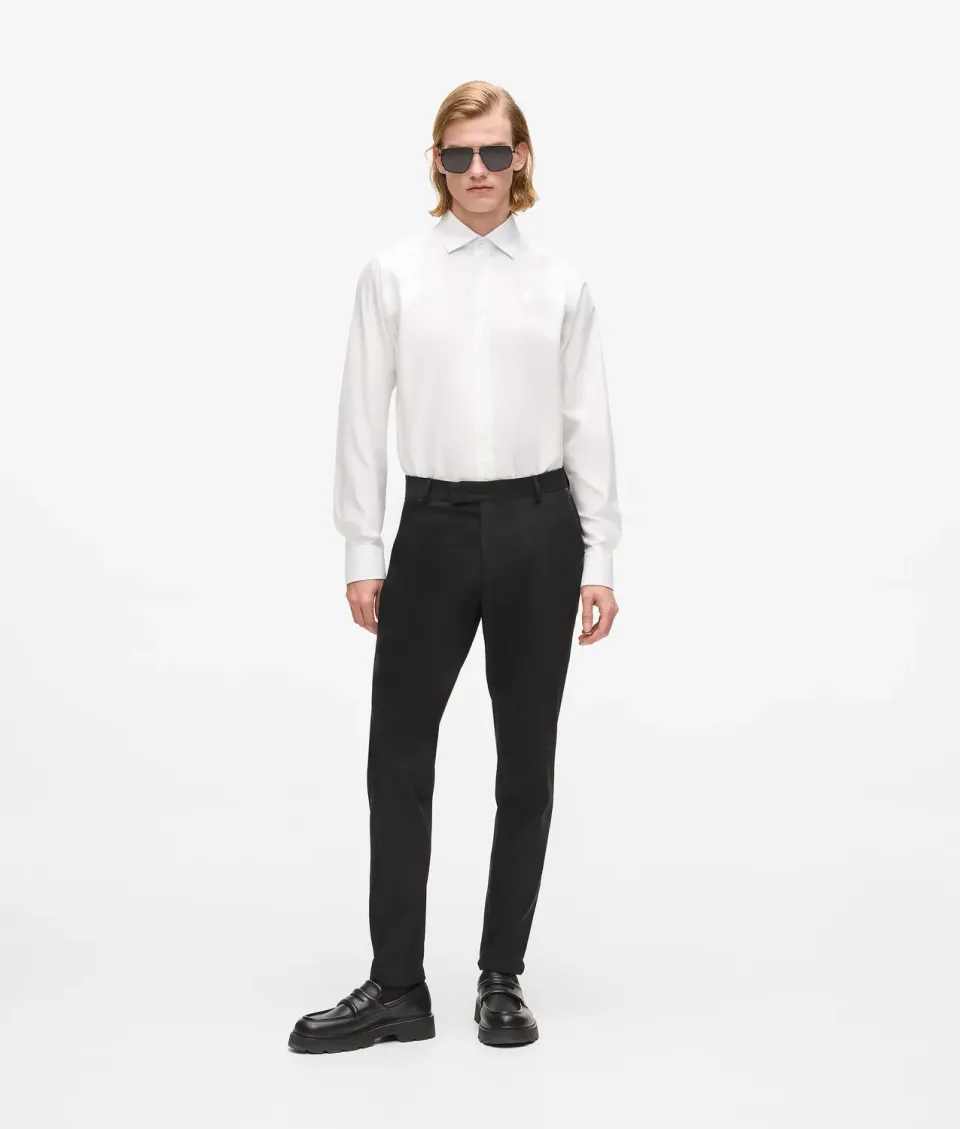 Karl Lagerfeld Faux-Leather Detail Hose Herren Rock-Chic