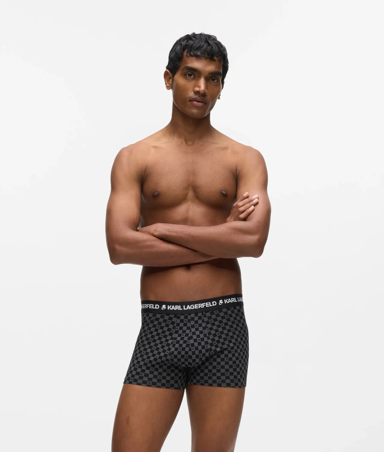 Karl Lagerfeld Monogram Trunks Boxershorts 3er Pack Karo