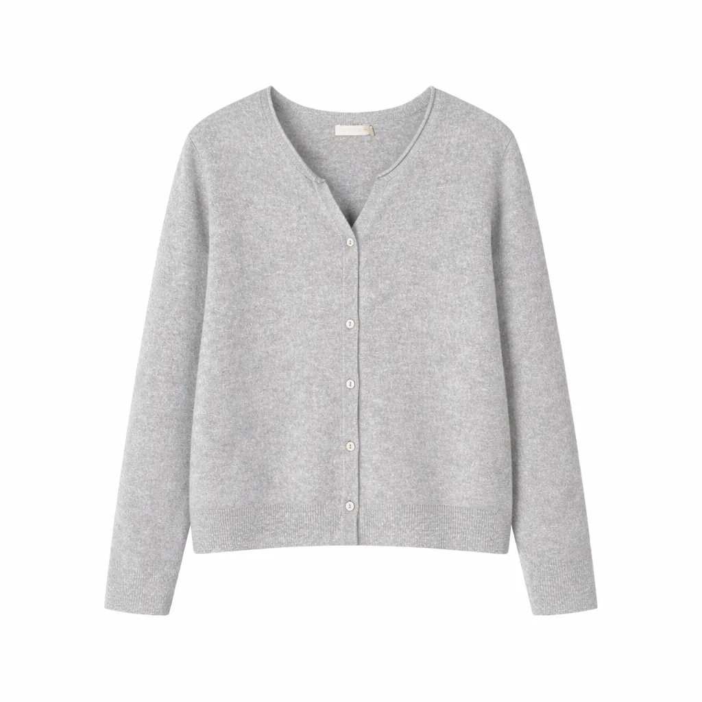 Senatex Strickjacke mit V-Ausschnitt Cardigan Navy Kaschmir