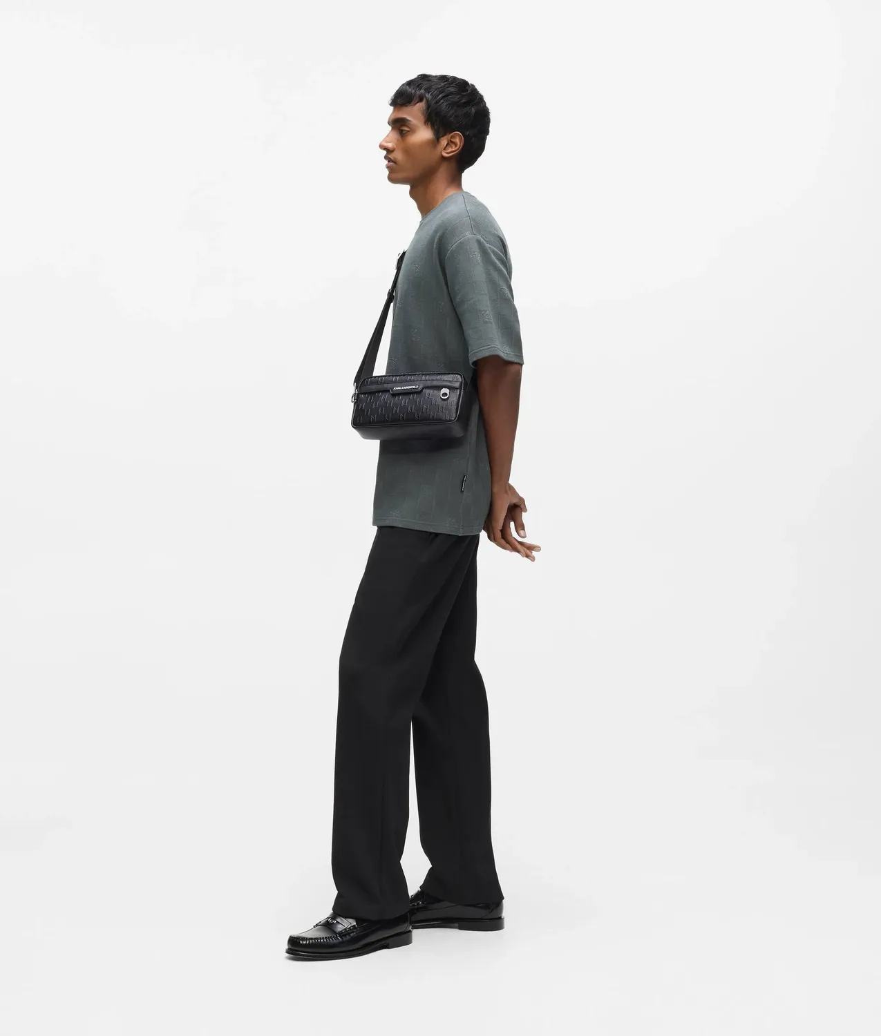 Karl Lagerfeld K/Monogram Crossbody Tasche perforiert