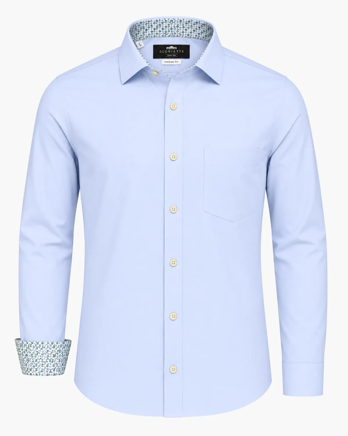 Gloriette Hemd Fashion-Fit blau Iron Free Langarm