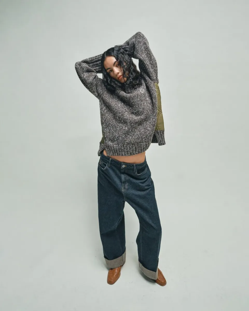 Mos Mosh MMHHope Turn-Up Jeans Cropped Dunkelblau Wide Leg