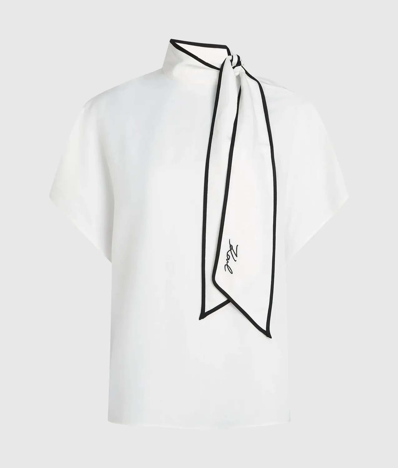 Karl Lagerfeld Bluse mit Bindeband Leinenmix Gr. 0-10