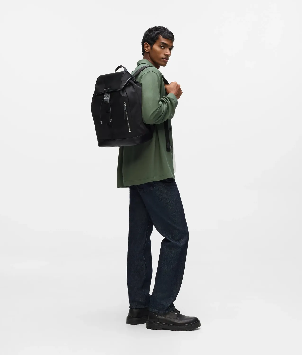 Karl Lagerfeld K/Nylon Buckle Rucksack schwarz Nylon