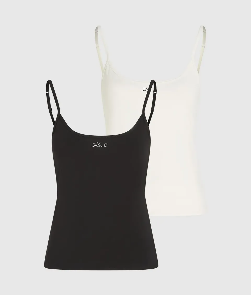 Karl Lagerfeld Signature Trägertop 2er-Pack Bio-Baumwolle