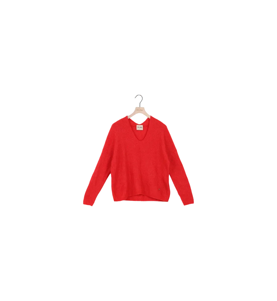 Mos Mosh MMThora V-Neck Strickpullover Cabernet