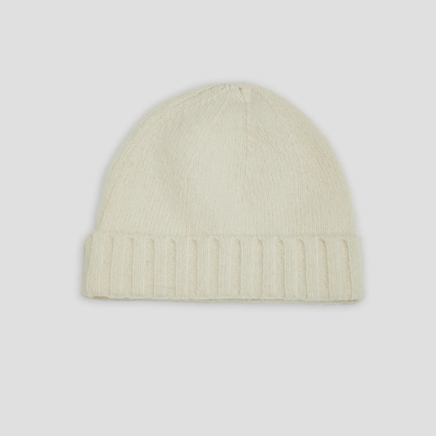 Senatex Mütze Woll-Baumwoll-Mix Cream Rippstrick