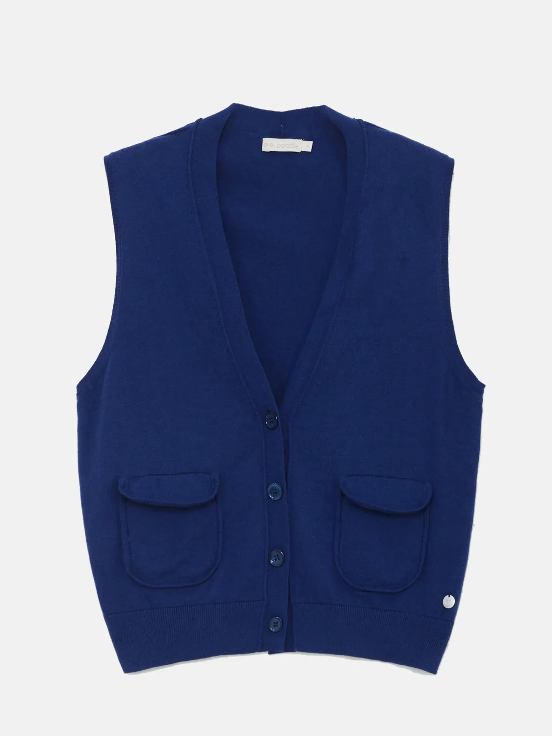 Senatex Strickweste Baumwolle-Kaschmir Weste Denim GOTS