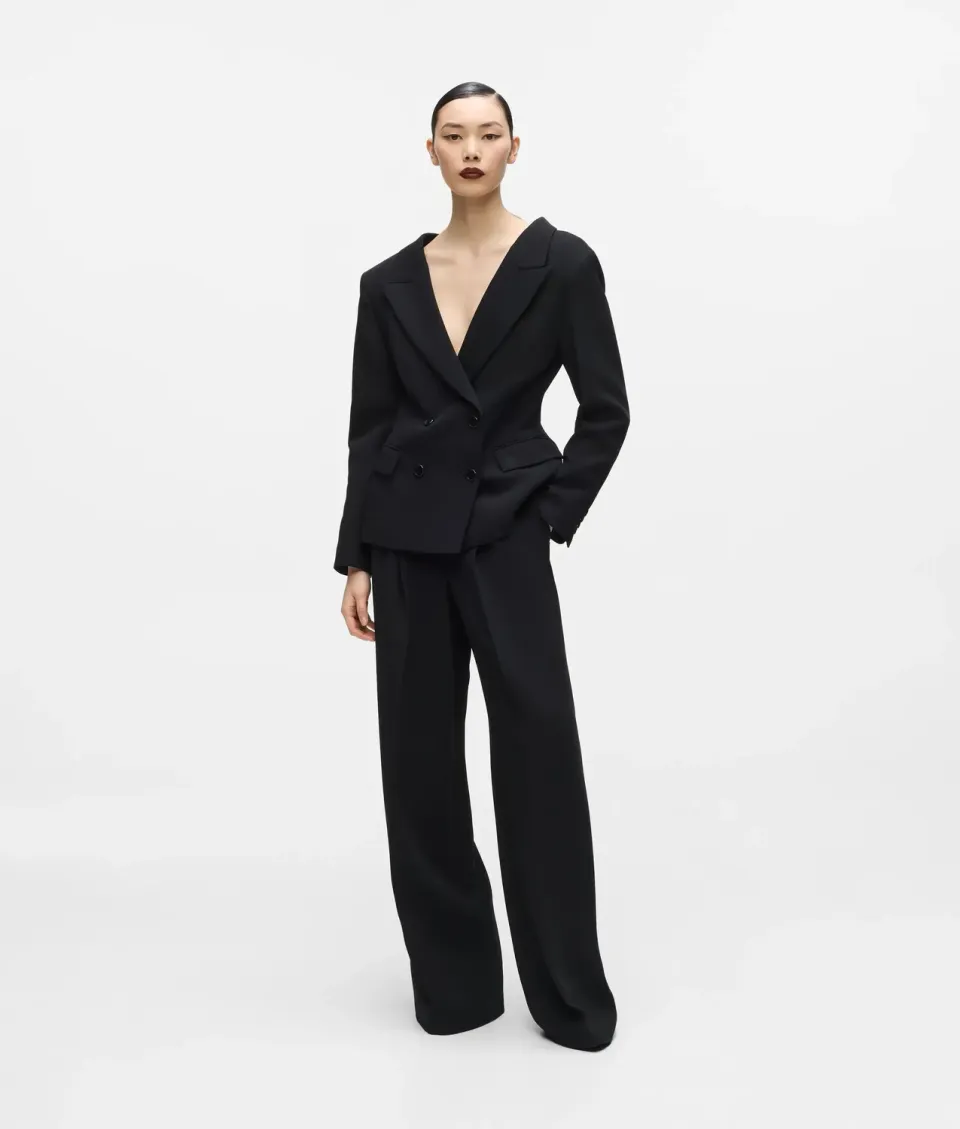 Karl Lagerfeld Studio Wide-Leg Hose Wolle-Viskose