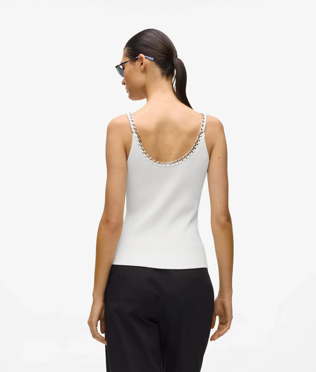 Karl Lagerfeld Chain Stricktop ärmellos Kette schwarz