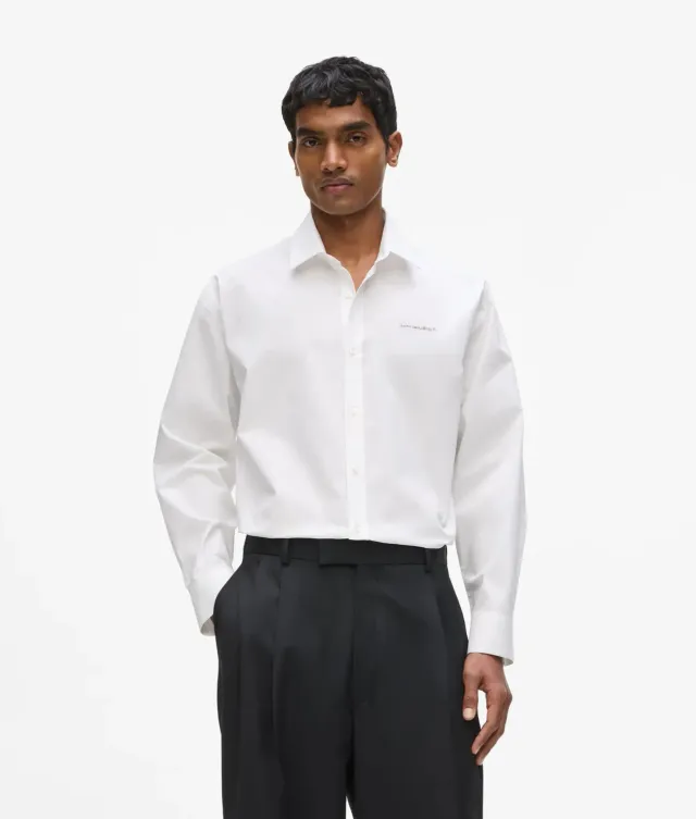 Karl Lagerfeld Metallic Logo Hemd Herren oversized