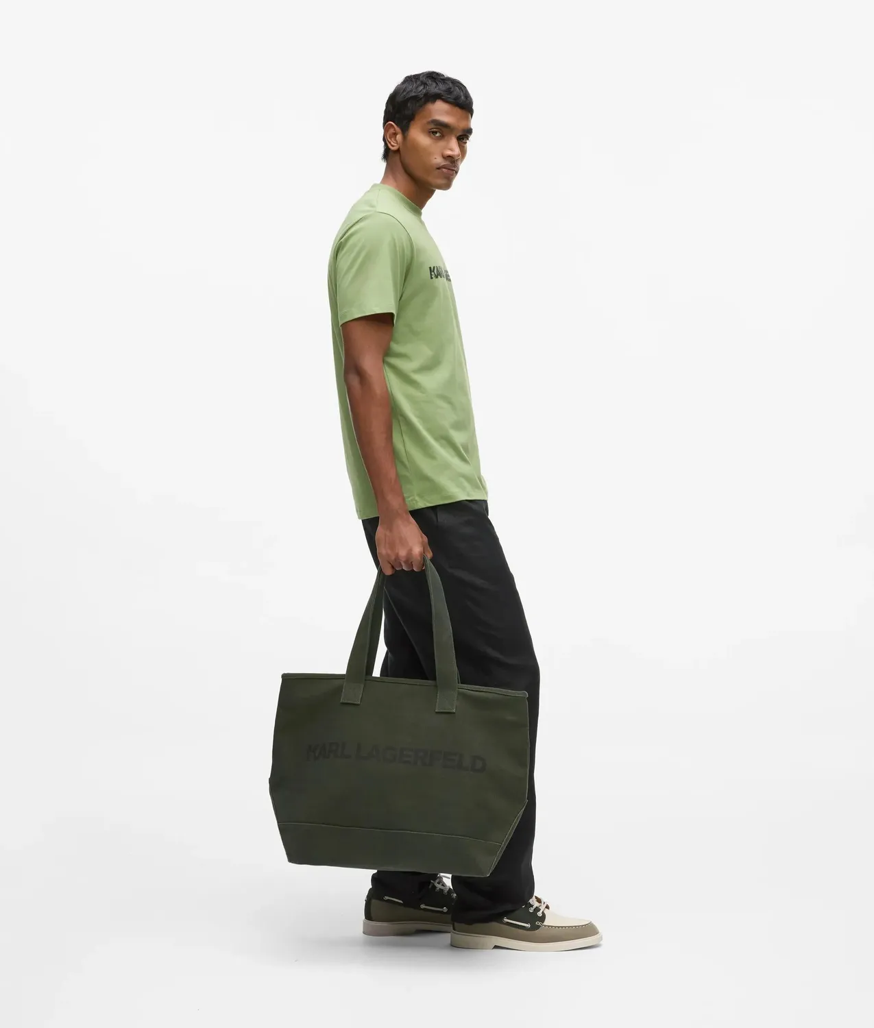 Karl Lagerfeld Logo Tote XL Recycling-Baumwolle Reissverschluss