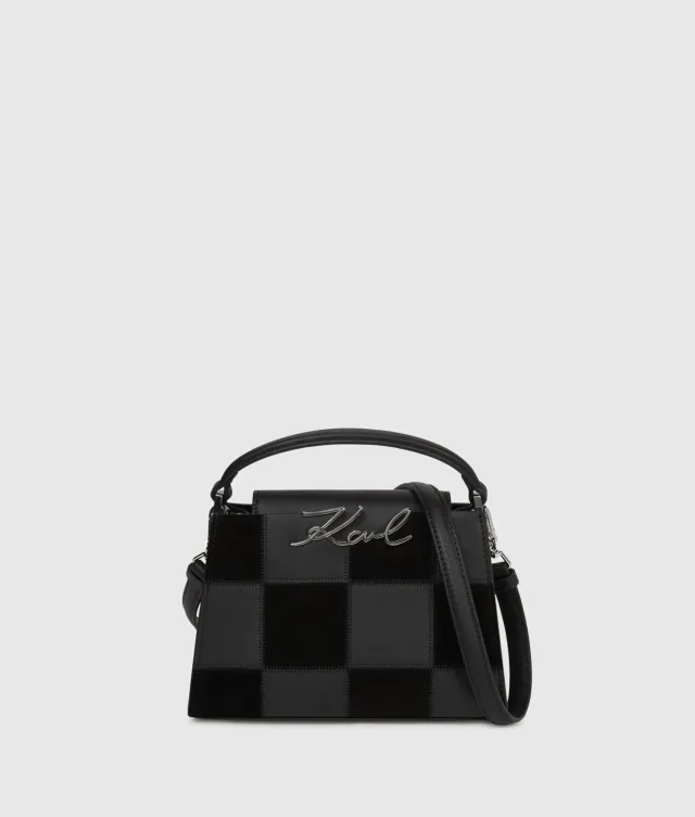 Karl Lagerfeld K/Signature Checkered Mini Tasche Leder