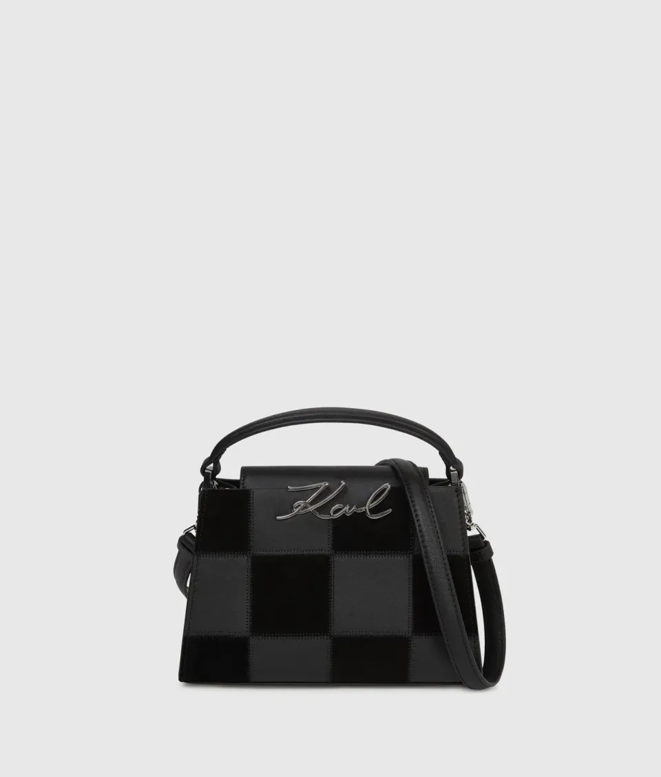 Karl Lagerfeld K/Signature Checkered Mini Tasche Leder