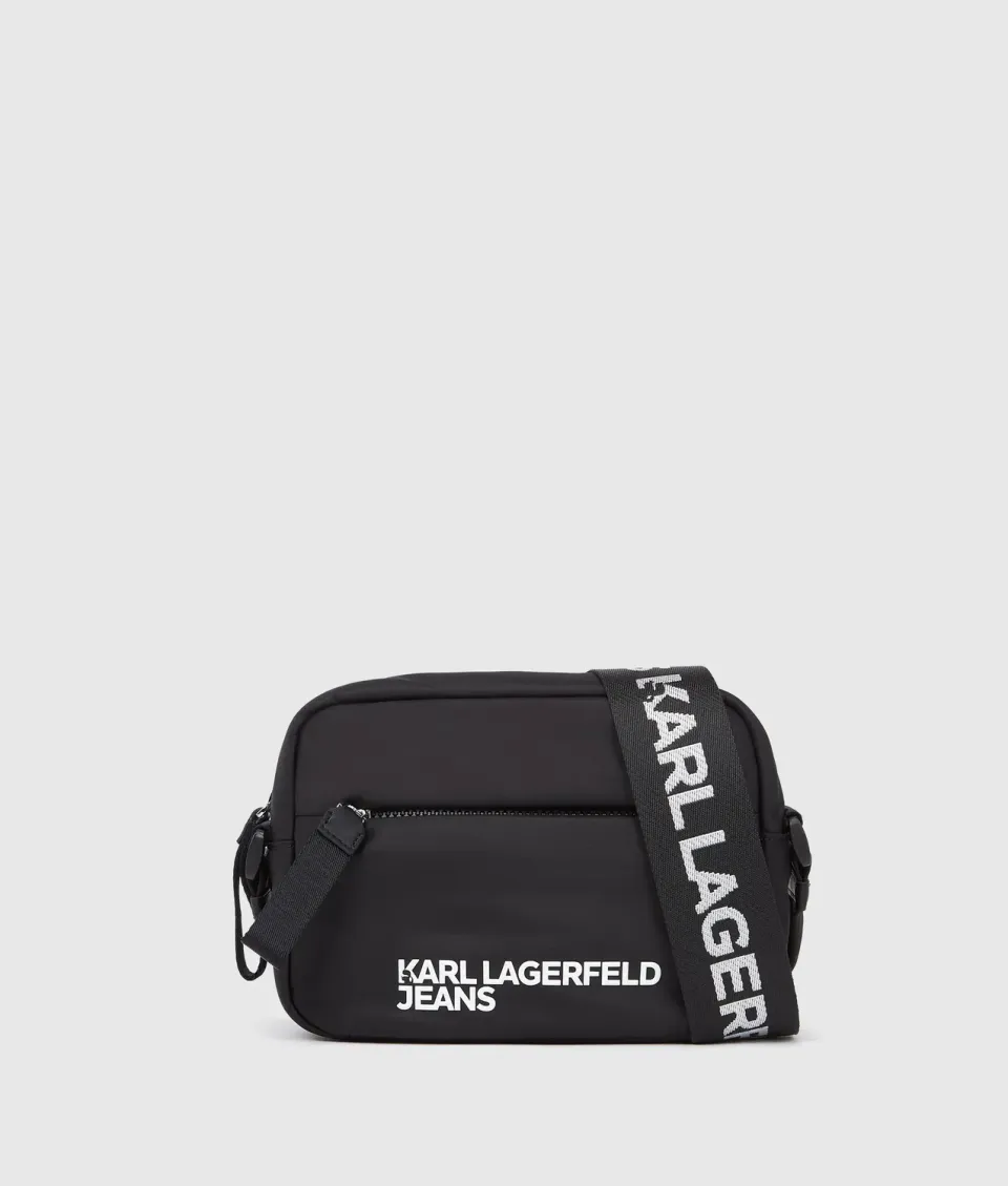 Karl Lagerfeld KL Jeans Nylon Crossbody Umhängetasche schwarz