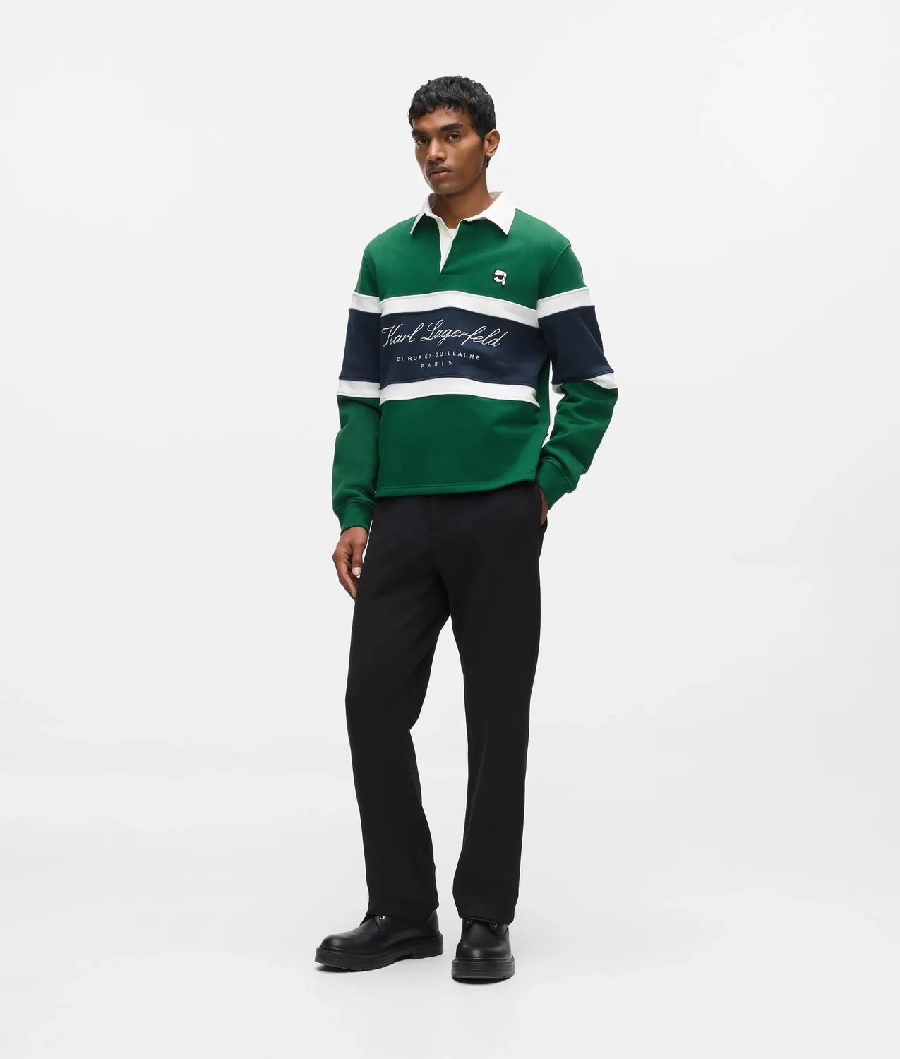 Karl Lagerfeld Ikon Polo Sweatshirt Baumwolle gerader Schnitt