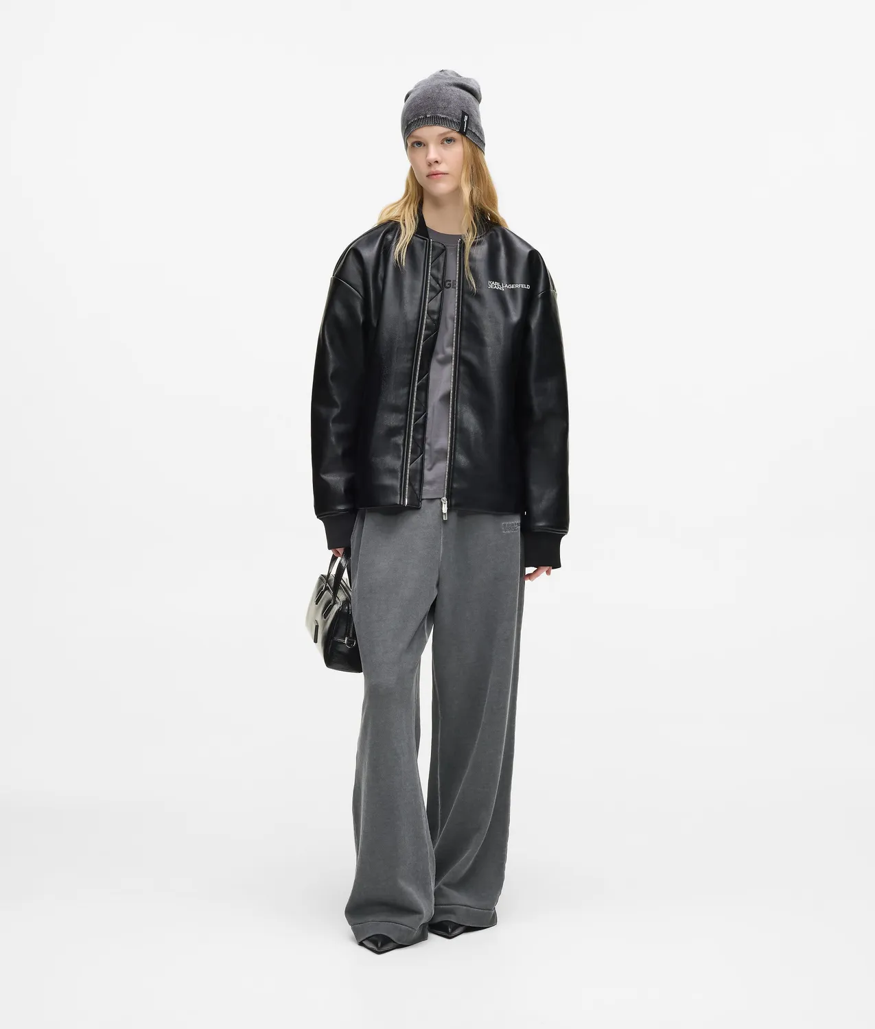 Karl Lagerfeld KL Jeans Bomberjacke Kunstleder