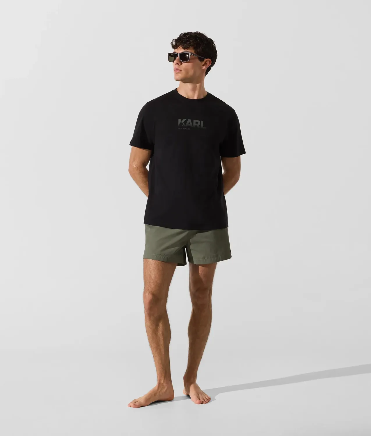Karl Lagerfeld Ombré Logo Beach T-Shirt weiß