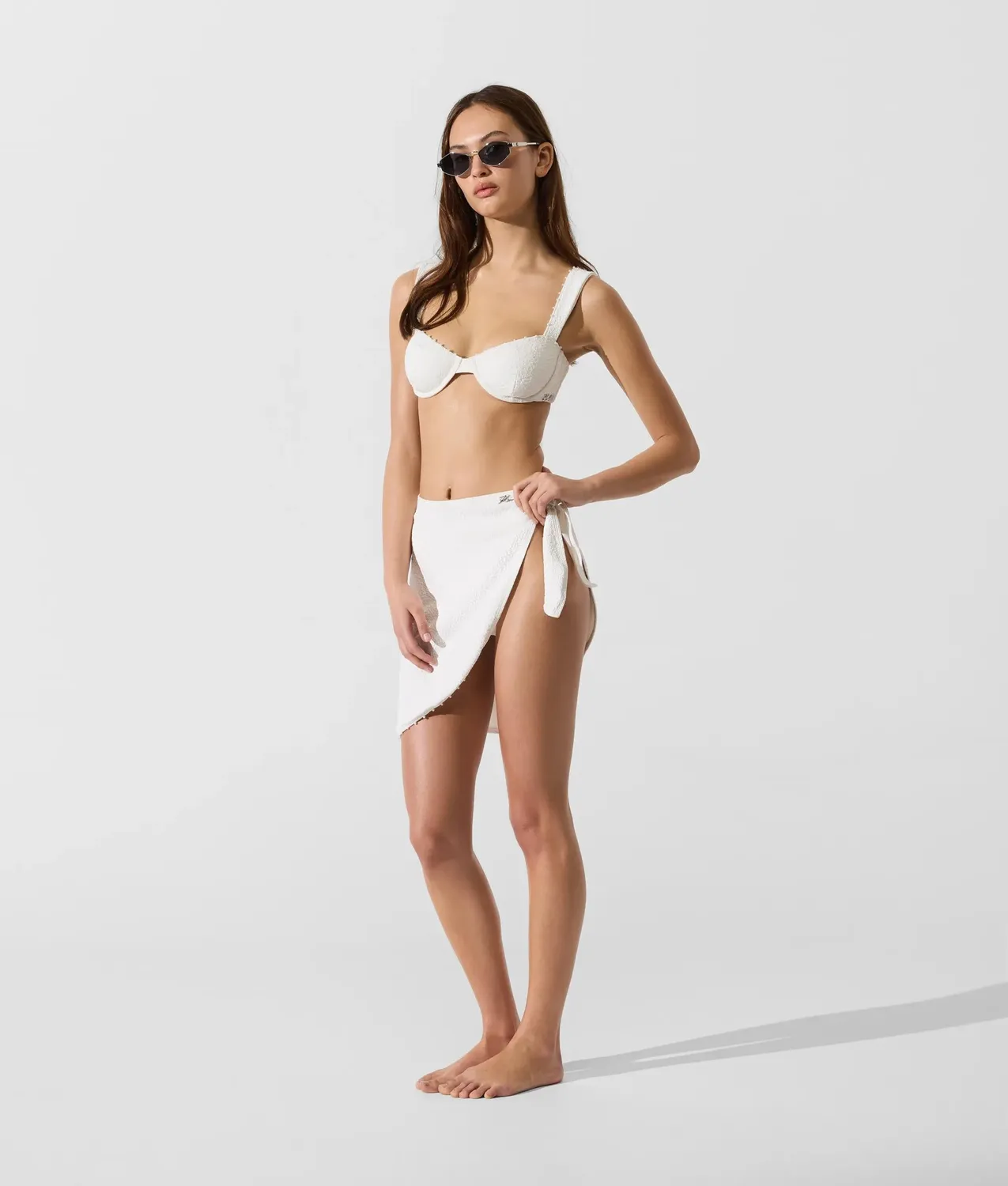 Karl Lagerfeld Pareo mit Perlen Strandtuch kurz S-L