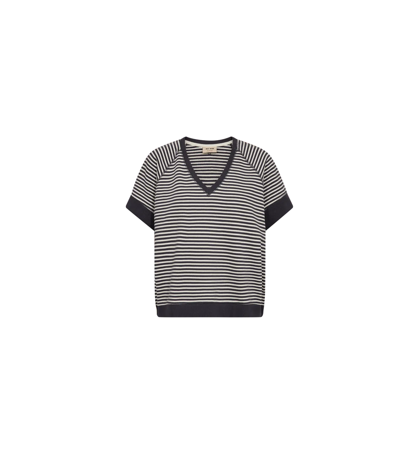 Mos Mosh MMHolt Stripe Sweatshirt India Ink Bio
