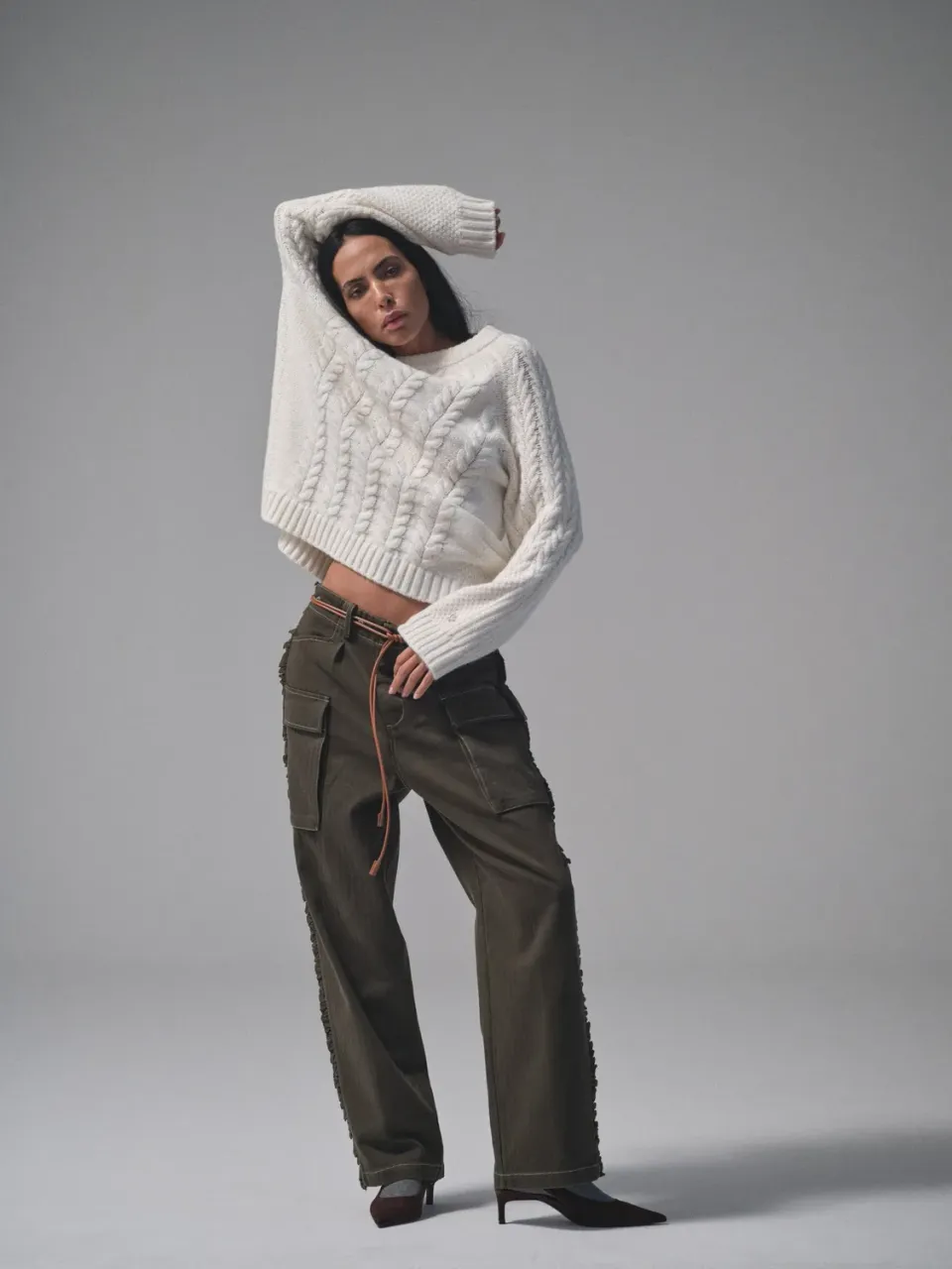 Mos Mosh MMHHero Frill Hose grün XS-XL Fischgrät Chino