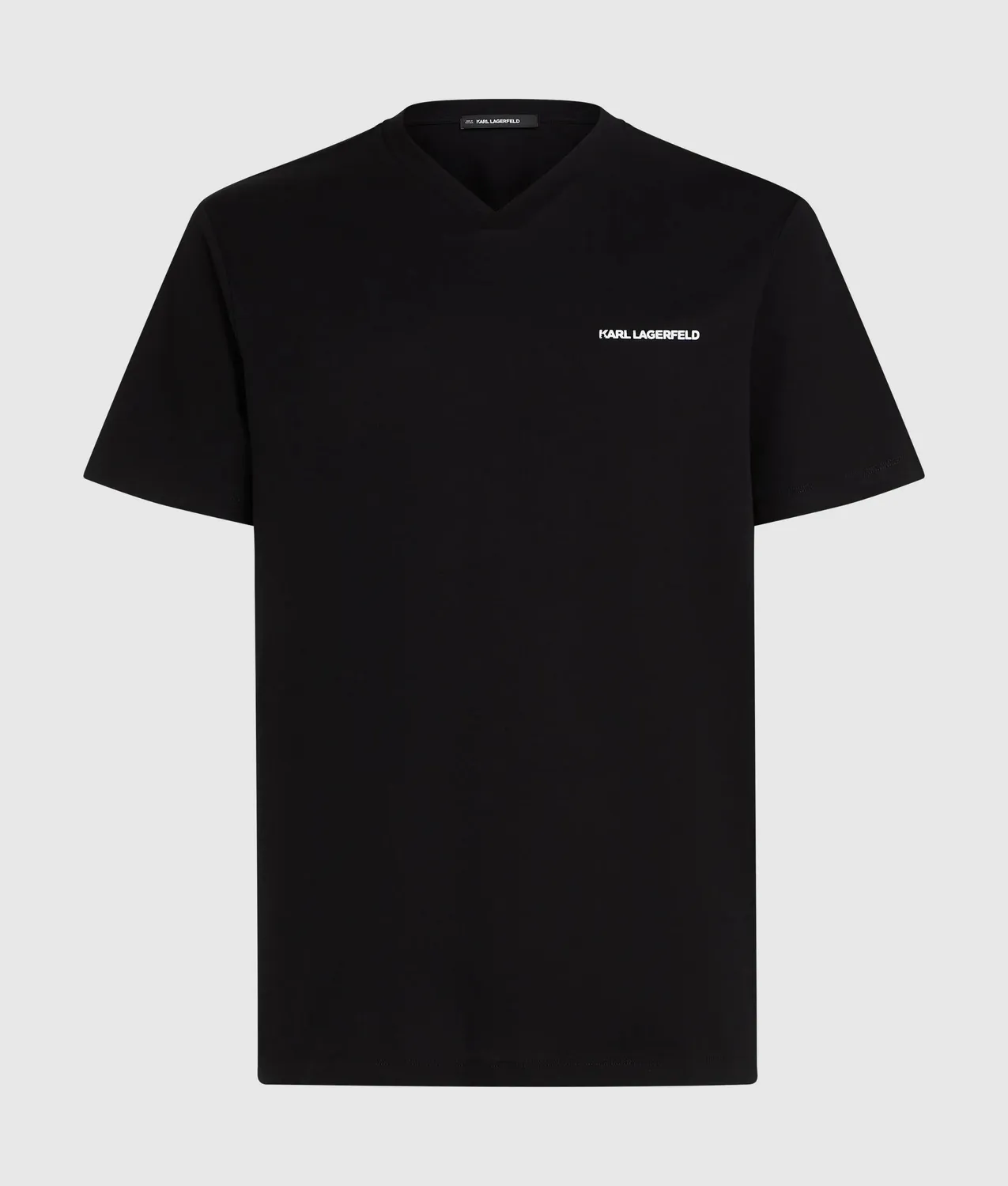 Karl Lagerfeld Logo T-Shirt V-Ausschnitt Bio-Baumwolle