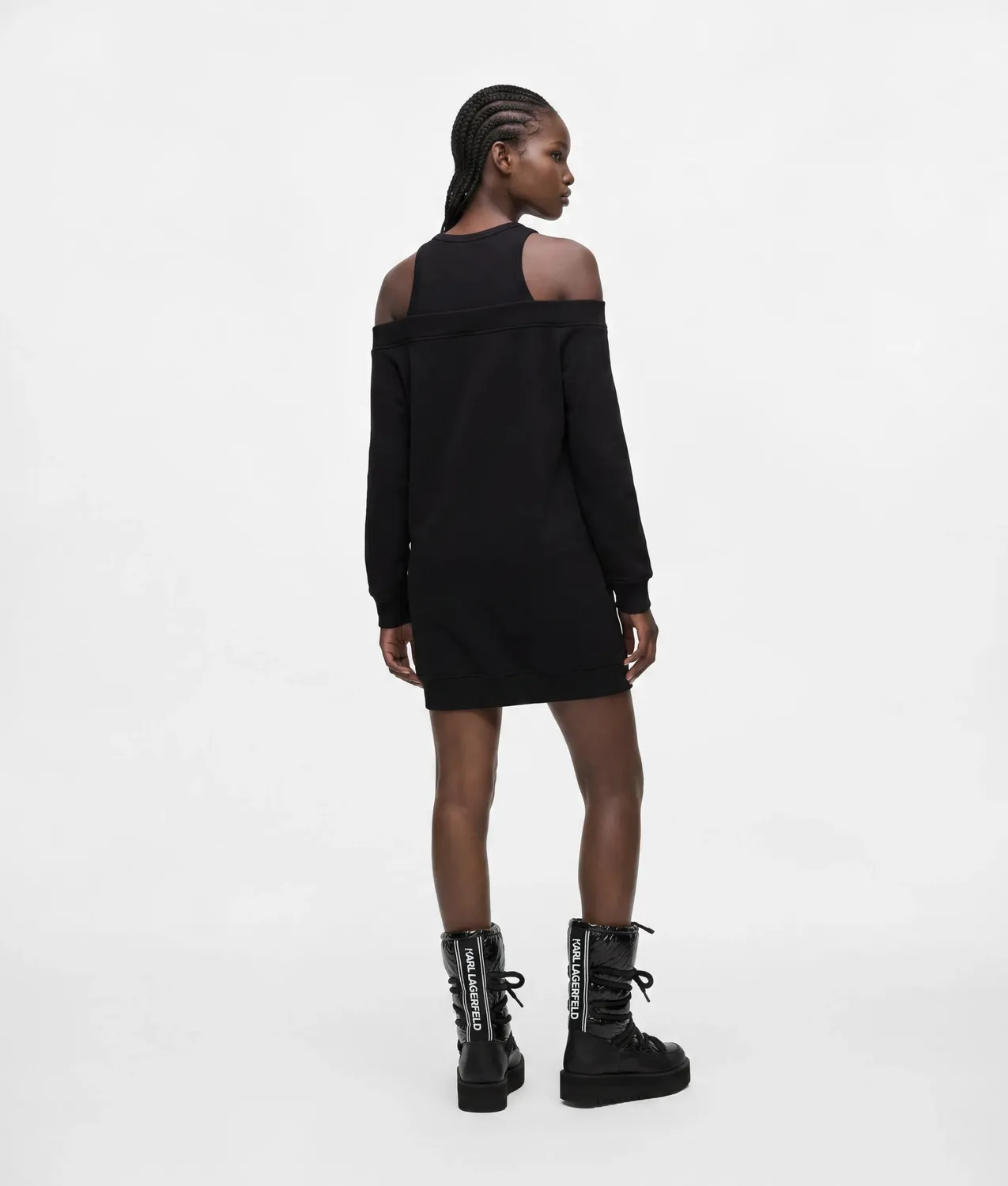 Karl Lagerfeld KL Jeans Cold-Shoulder Sweatkleid