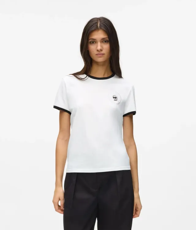 Karl Lagerfeld Ikon Circle-Logo T-Shirt Bio-Baumwolle