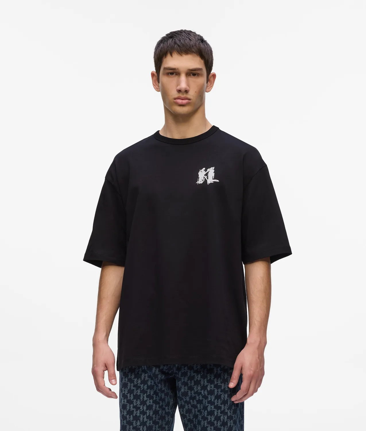 Karl Lagerfeld Graphic Monogram T-Shirt Bio-Baumwolle