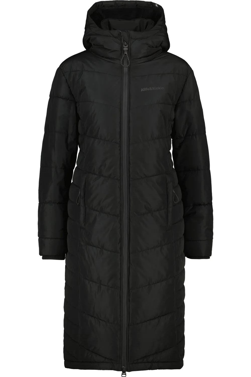 Alife & Kickin VedaAK A Parka Schwarz Stepp lang