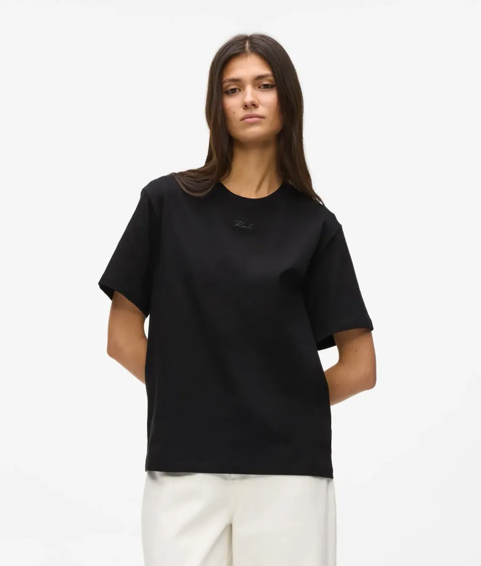 Karl Lagerfeld Signature Relaxed T-Shirt Damen locker