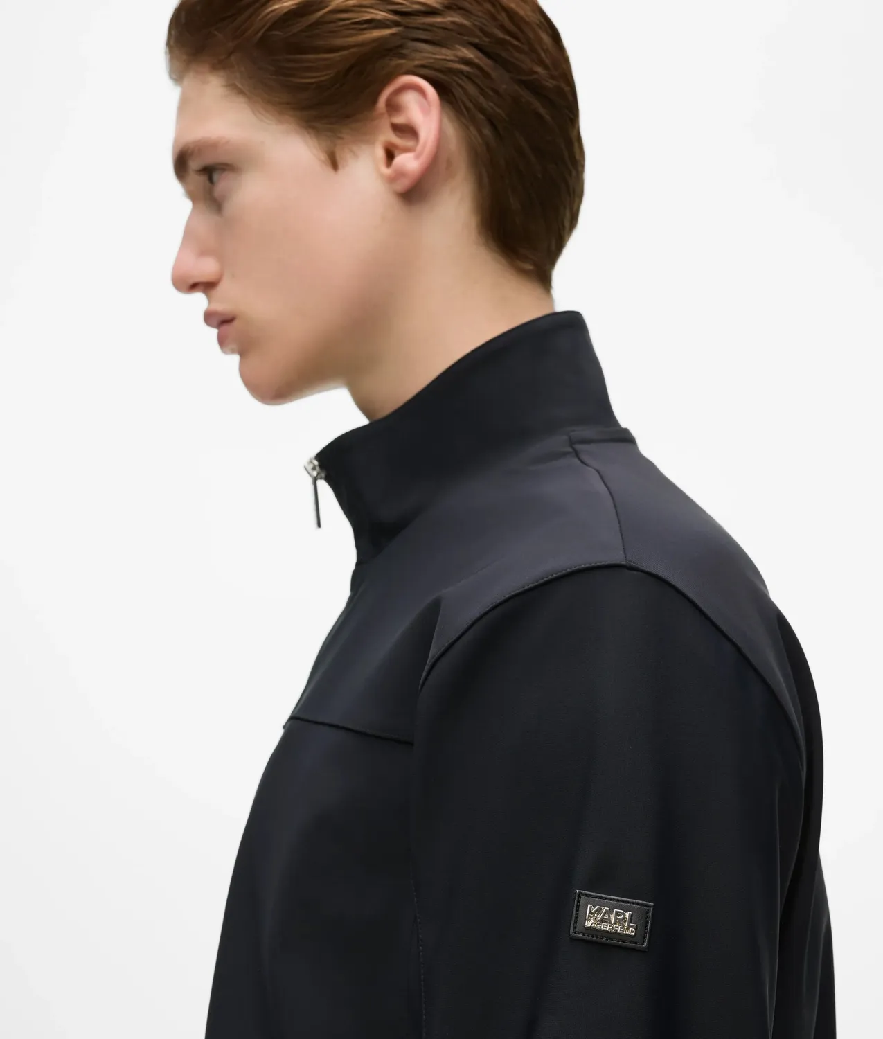 Karl Lagerfeld Zip-up Panel Sweatjacke Herren Stehkragen