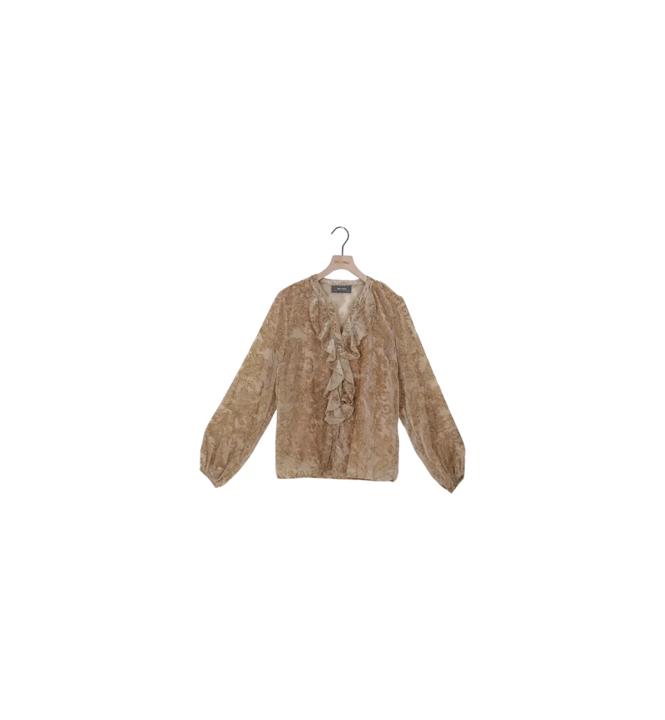 Mos Mosh ReLoved MMLeta Velvet Shirt Sesam Samt