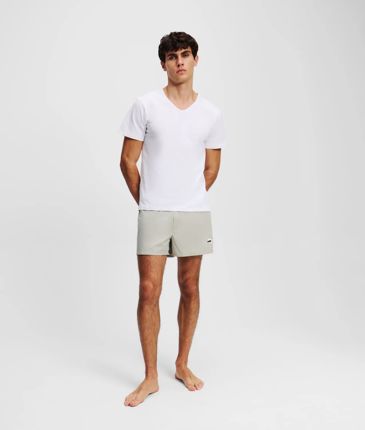 Karl Lagerfeld Logo V-Neck T-Shirt 2er-Pack Herren weiß