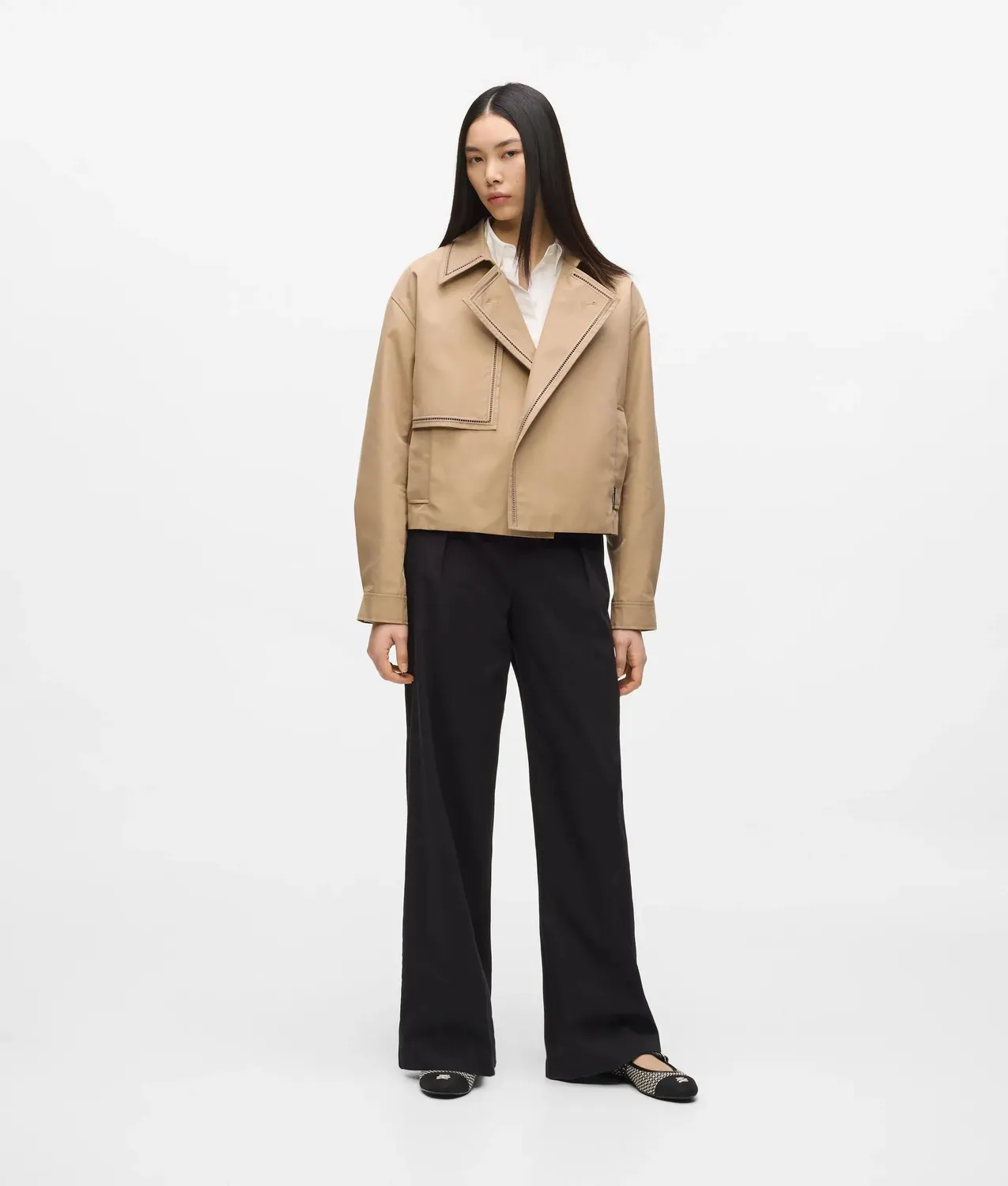 Karl Lagerfeld Cut-out Embroidery Trenchcoat kurz