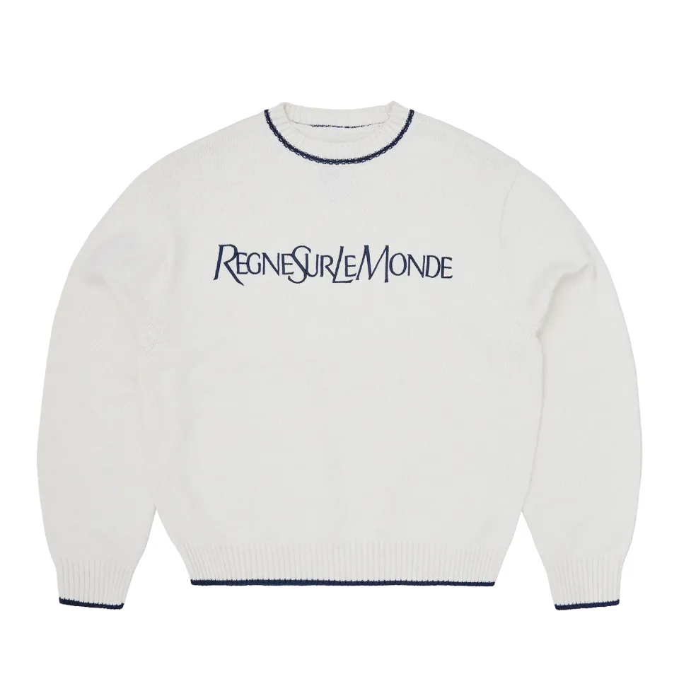 Corteiz RSLM Knit Crewneck Cream Baumwollstrick