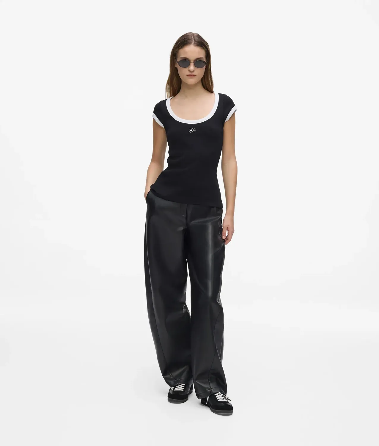 Karl Lagerfeld Scoop Neck T-Shirt XS-XL schwarz-weiß