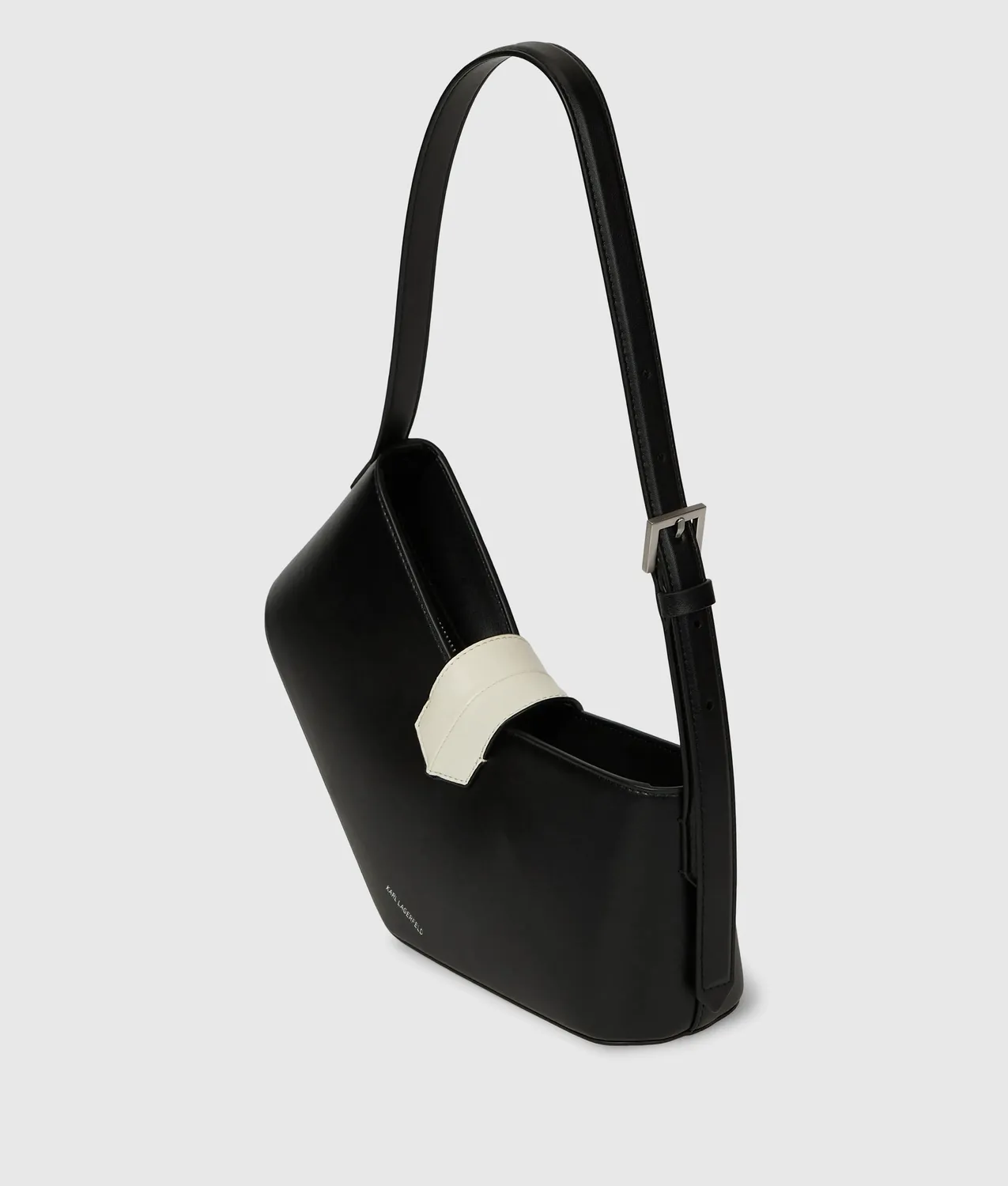 Karl Lagerfeld K/Studio Schultertasche Kette weiß-schwarz