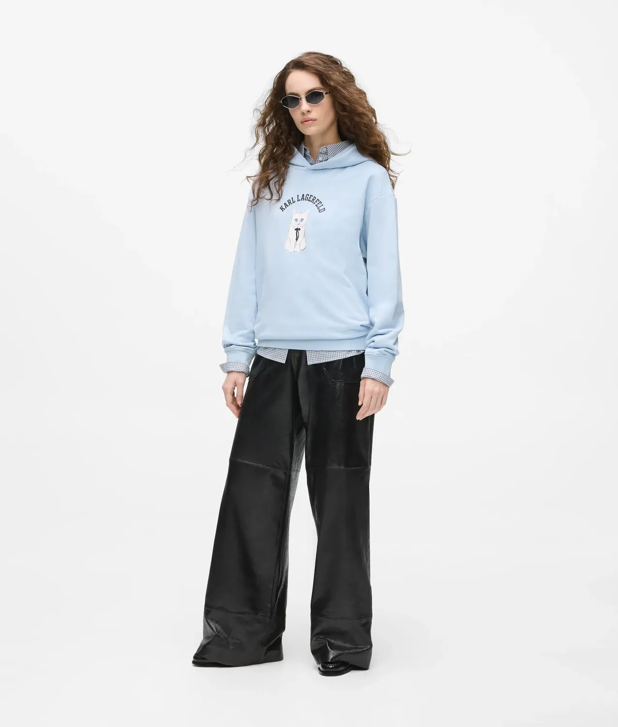 Karl Lagerfeld Ikon Choupette sketch Hoodie Damen oversized