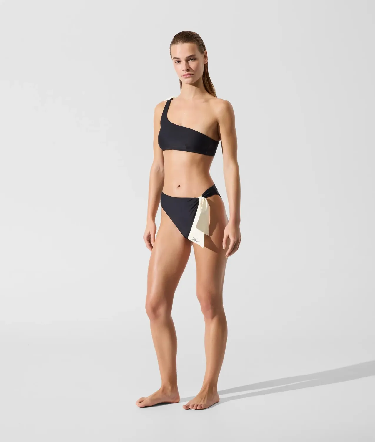 Karl Lagerfeld Signature Bow Bikinihose High Waist