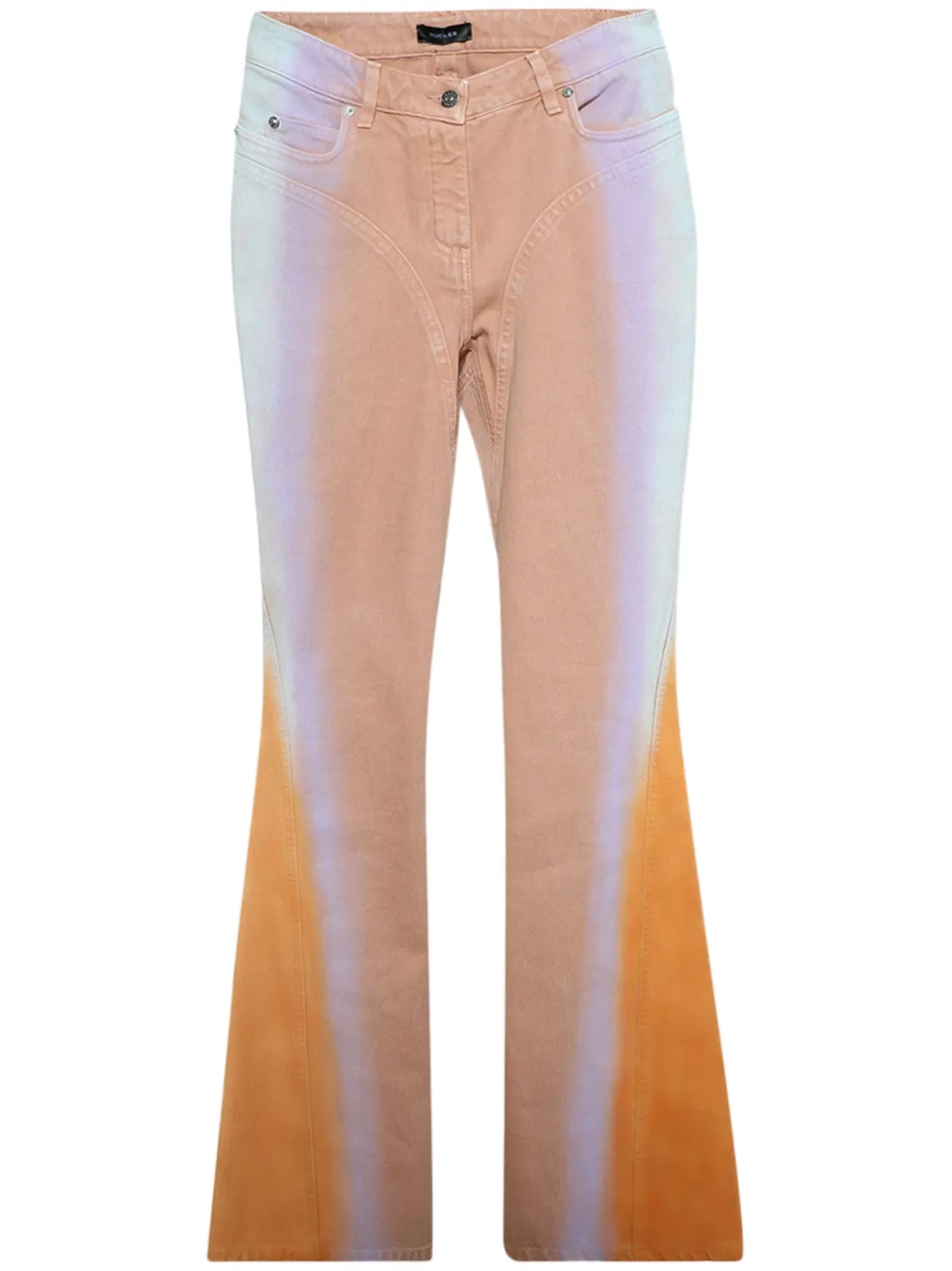 Mugler Gradient Flared Jeans blau Verlauf