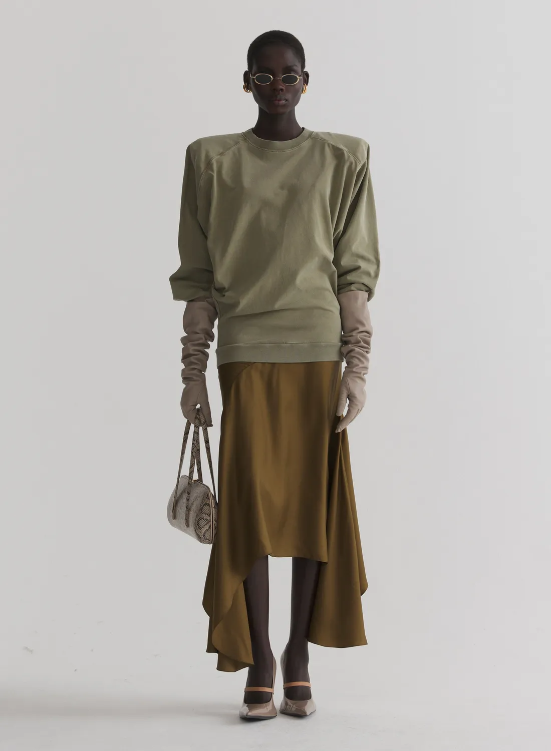 Mugler Bat Longsleeve khaki Oversize